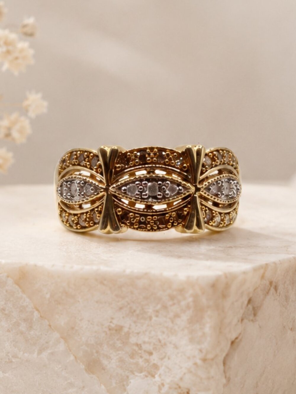 Yellow Diamond Accent Ring